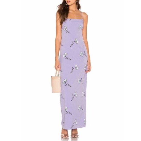 superdown Dresses & Skirts - Superdown Women's Large Johanna Maxi Dress ~ Lavender Floral Open Back Strappy